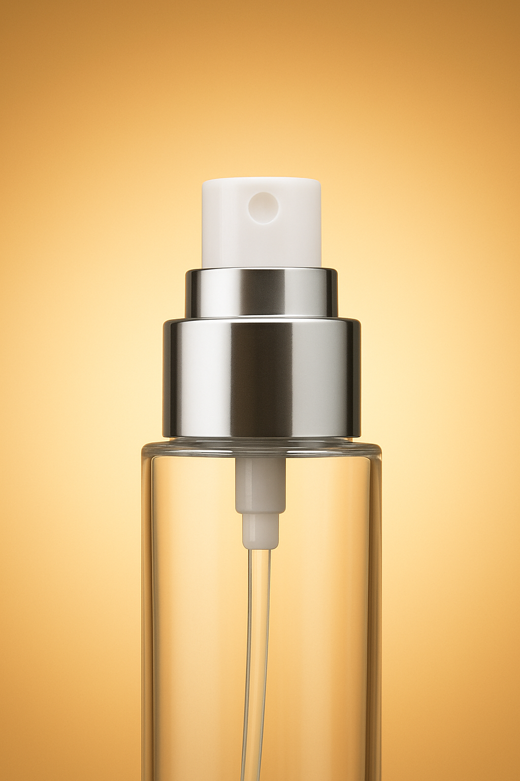 Whisper Spray Bottle – 100ML Clear with Matte Silver Cap
