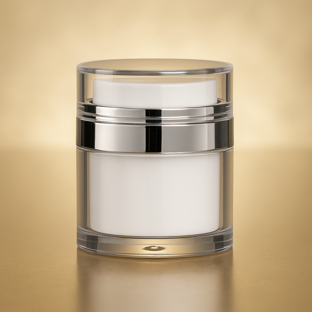 Eclipse – 15ML Airless Jar with Shiny Silver Collar