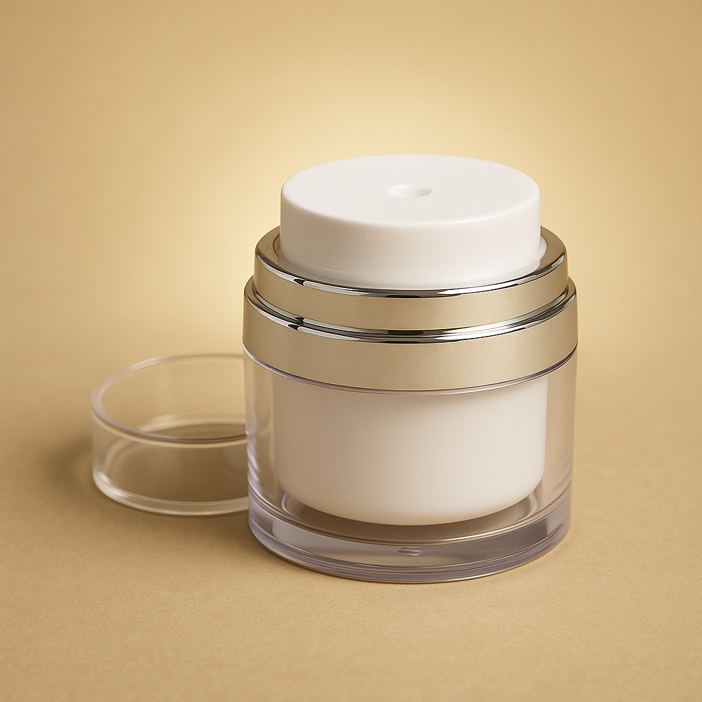 Eclipse – 15ML Airless Jar with Shiny Silver Collar